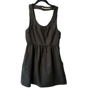 Kimchi Blue Dress Womens 4 Black Wool Mini Sleeveless Tank Dark Academia Pockets